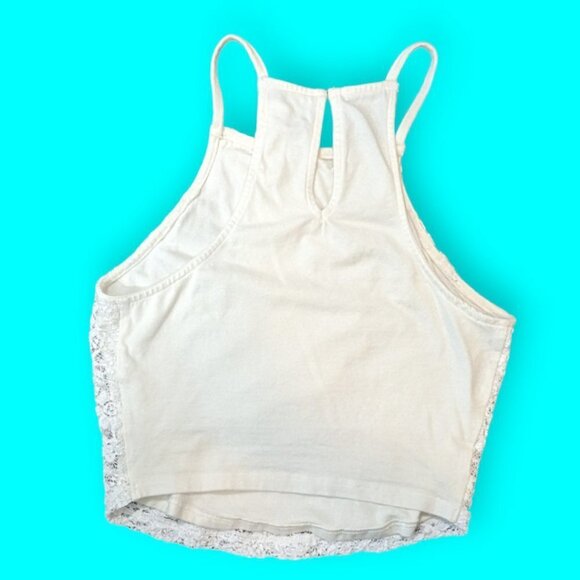 Abercrombie & Fitch 2000's Crochet Lace Crop Tank Top Size Extra Small - Picture 4 of 10